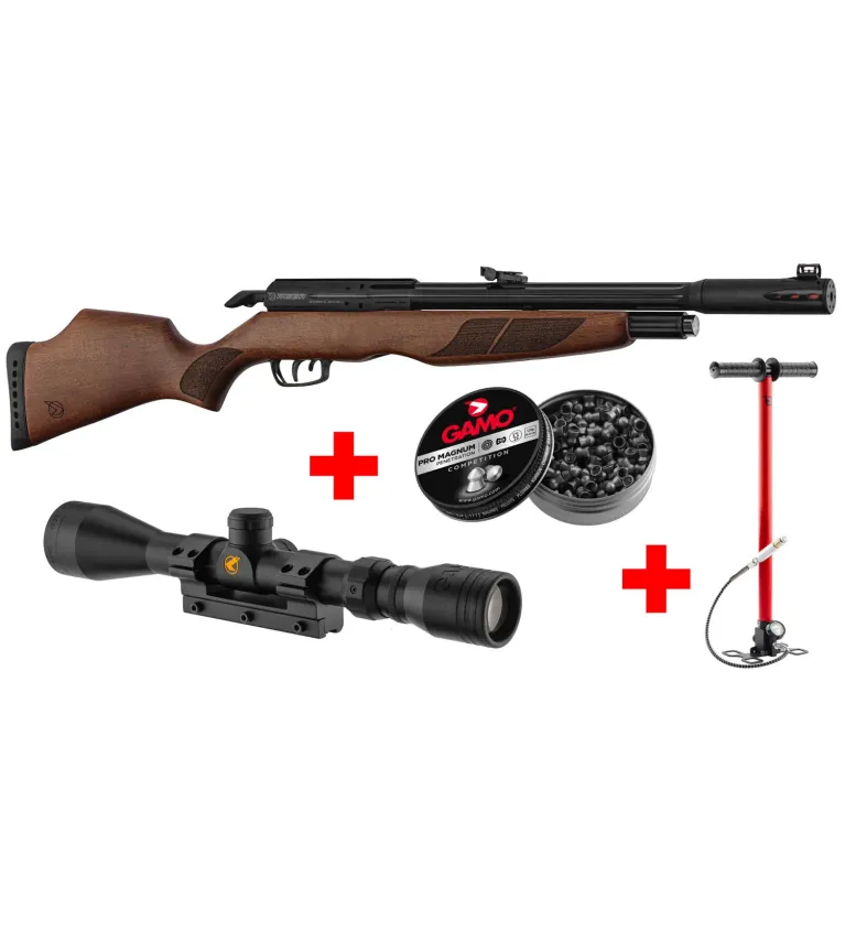 Pack Gamo Riser Punisher Cal. 5,5 mm 40 J + Lunette 3-9 x 40 WR + Pompe Flex PCP Arrow + Plombs Pro Magnum Penetration (x250) 