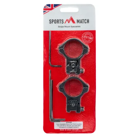 Colliers Sports Match pentés ajustable diam. 30 mm - rail 11 mm - Haut - 0 à 50 MoA 