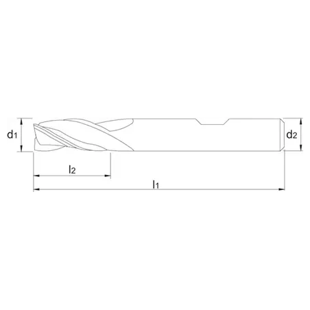 Fraise HSS-Co TiAIN Lg 52 mm queue 6 mm 