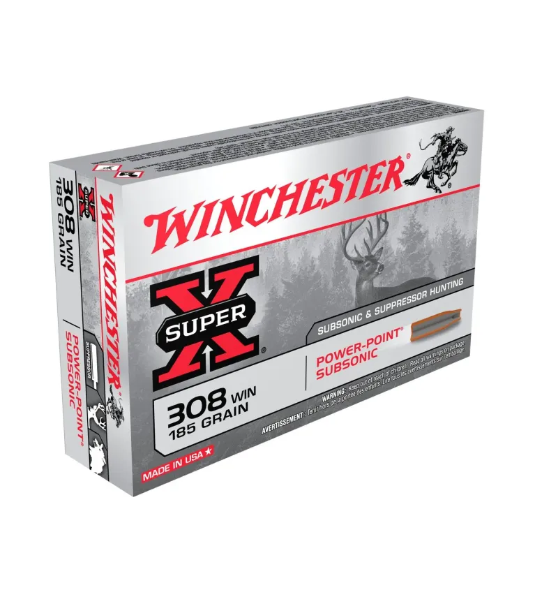 Balles Winchester Subsonic H.P 185 Gr - Cal. 308 Win 