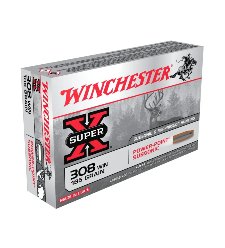 Balles Winchester Subsonic H.P 185 Gr - Cal. 308 Win Balles Winchester Subsonic H.P 185 Gr - Cal. 308 Win
