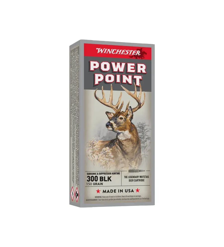 Balles Winchester Power Point 150 Gr - Cal. 300 Blackout Balles Winchester Power Point 150 Gr - Cal. 300 Blackout