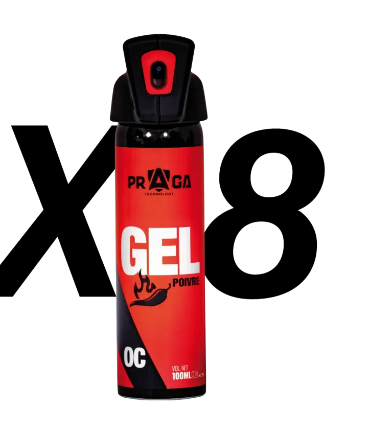 Pack bombes de défense Red Pepper CS 100 ml x8 