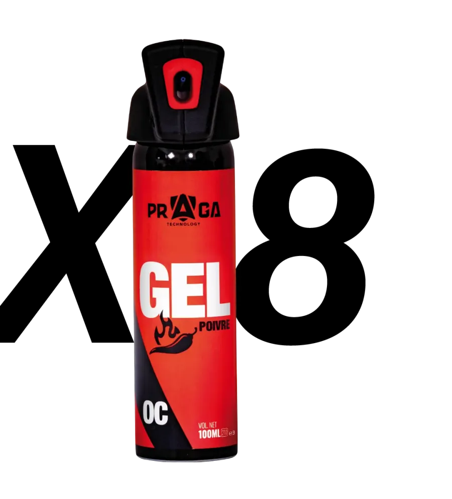 Pack bombes de défense Red Pepper CS 100 ml x8 Pack bombes de défense Red Pepper CS 100 ml x8