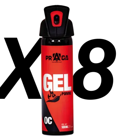 Pack bombes de défense Red Pepper CS 100 ml x8 