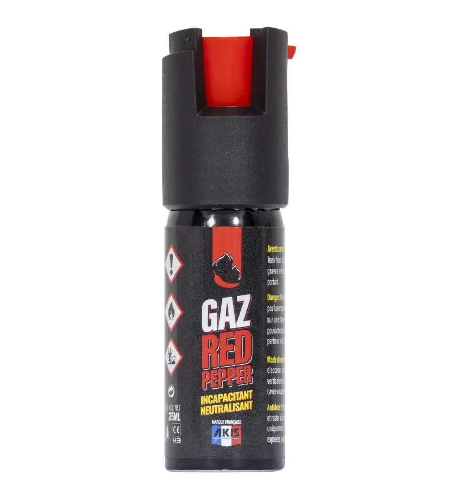 Bombe de défense Akis Red Pepper Gaz Mini - 75 ml Bombe de défense Akis Red Pepper Gaz Mini - 75 ml