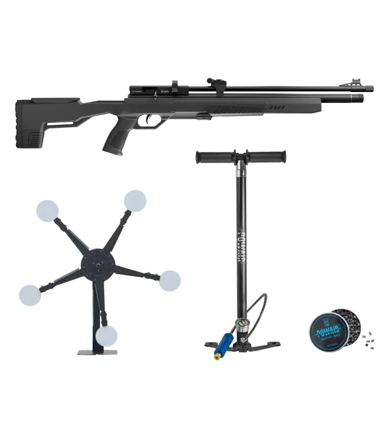Pack carabine PCP Crosman Icon 19,9 J + pompe + cible + plombs 