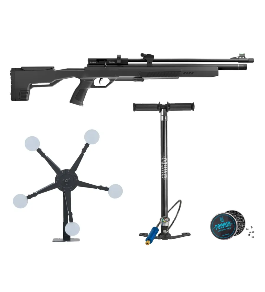 Pack carabine PCP Crosman Icon 19,9 J + pompe + cible + plombs Pack carabine PCP Crosman Icon 19,9 J + pompe + cible + plombs