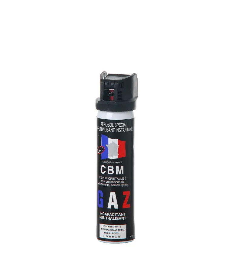 Bombe de défense CBM à gaz - Clapet - 75 ml 
