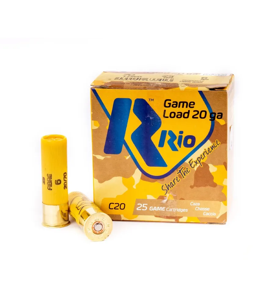 Cartouches Rio Game Load BJ - 25 gr - Pb 7 - Cal. 20 Cartouches Rio Game Load BJ - 25 gr - Pb 7 - Cal. 20