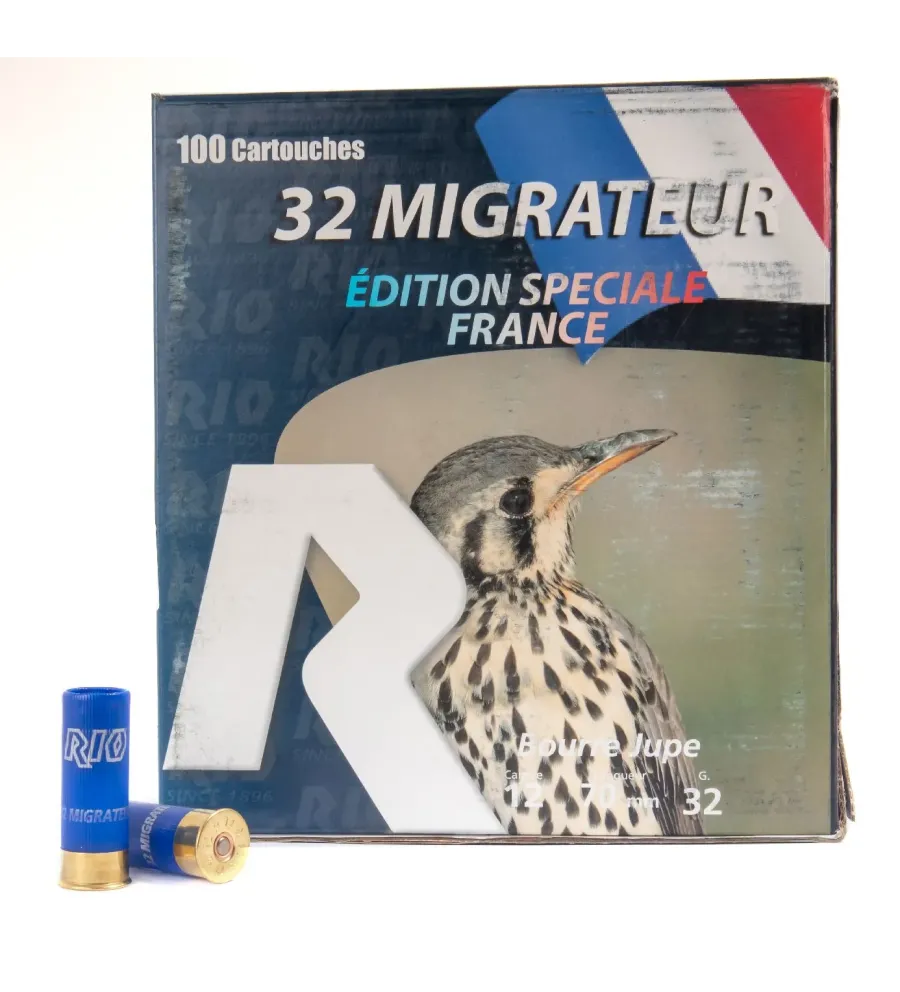 Cartouches Rio Pack Migrateur 32 gr - Cal. 12 x100 Cartouches Rio Pack Migrateur 32 gr - Cal. 12 x100