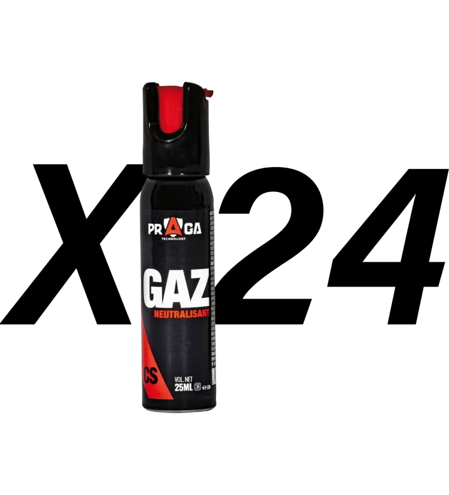 Pack bombes de défense gaz CS 25 ml x24 Pack bombes de défense gaz CS 25 ml x24