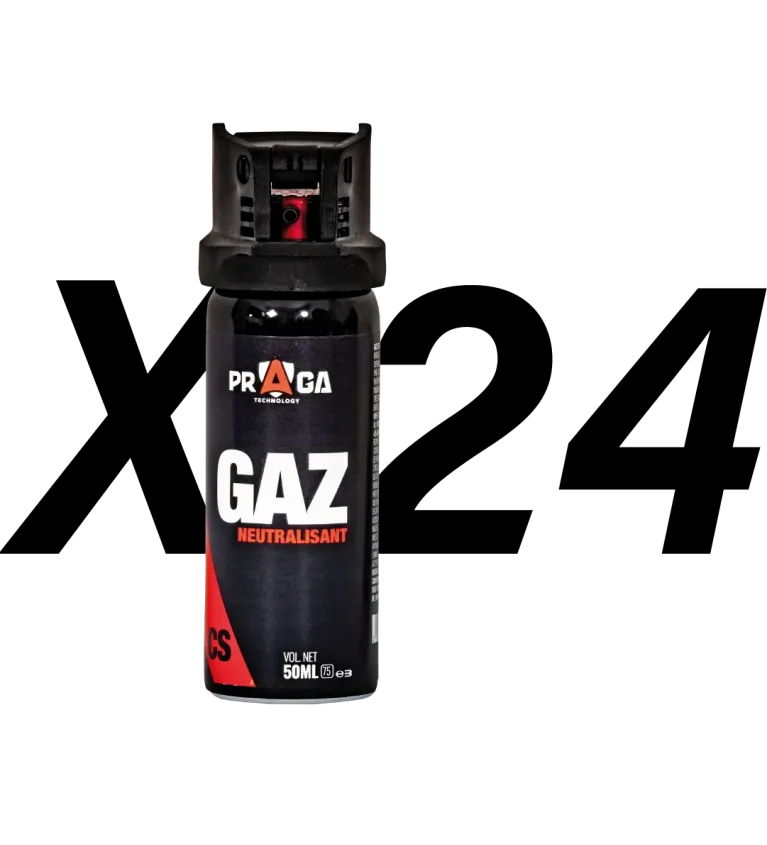 Pack bombes de défense gaz CS 50 ml x24 