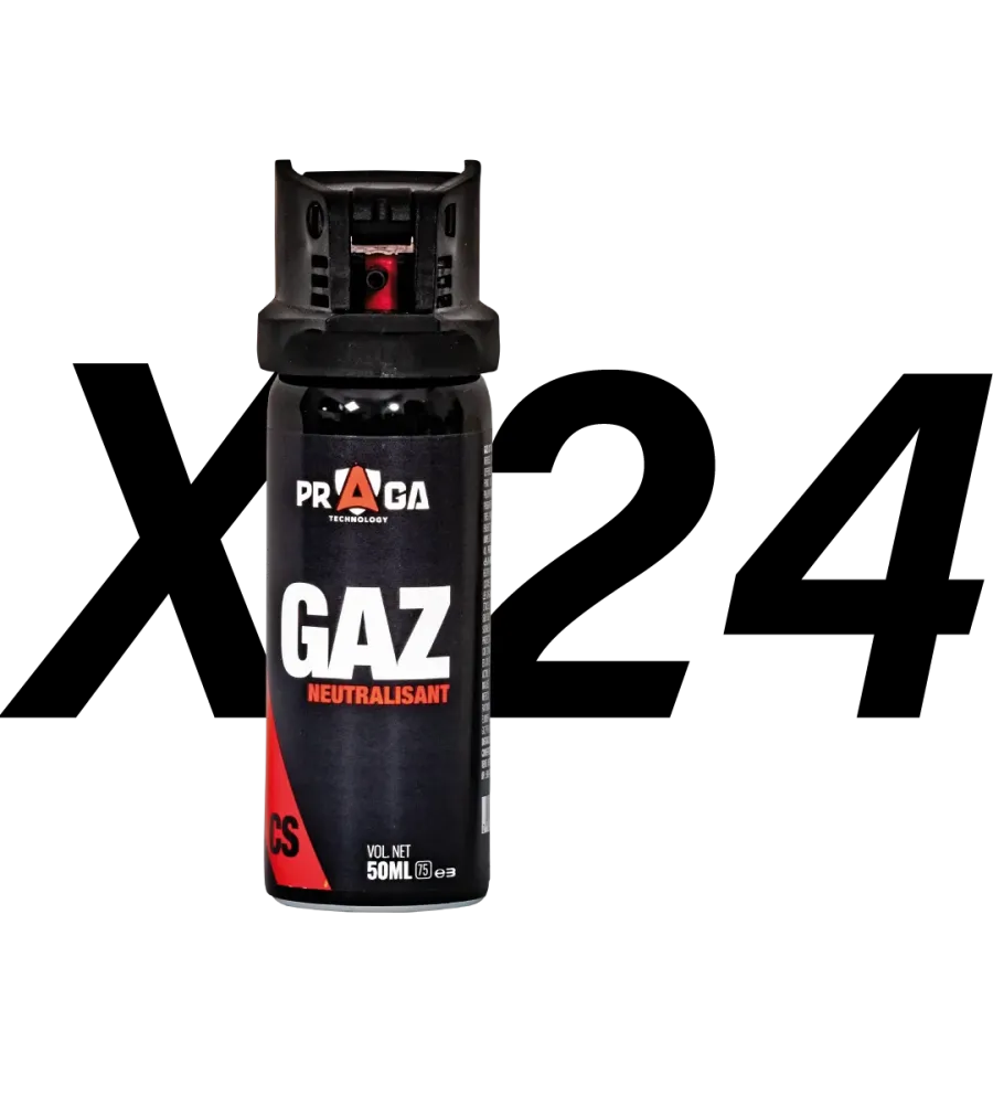 Pack bombes de défense gaz CS 50 ml x24 Pack bombes de défense gaz CS 50 ml x24