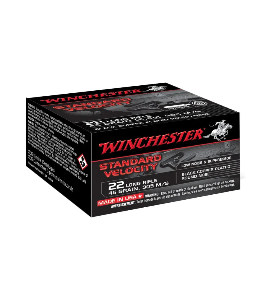 Balles Winchester Velocity Black 45 Gr - Cal. 22 LR x235 Balles Winchester Velocity Black 45 Gr - Cal. 22 LR x235
