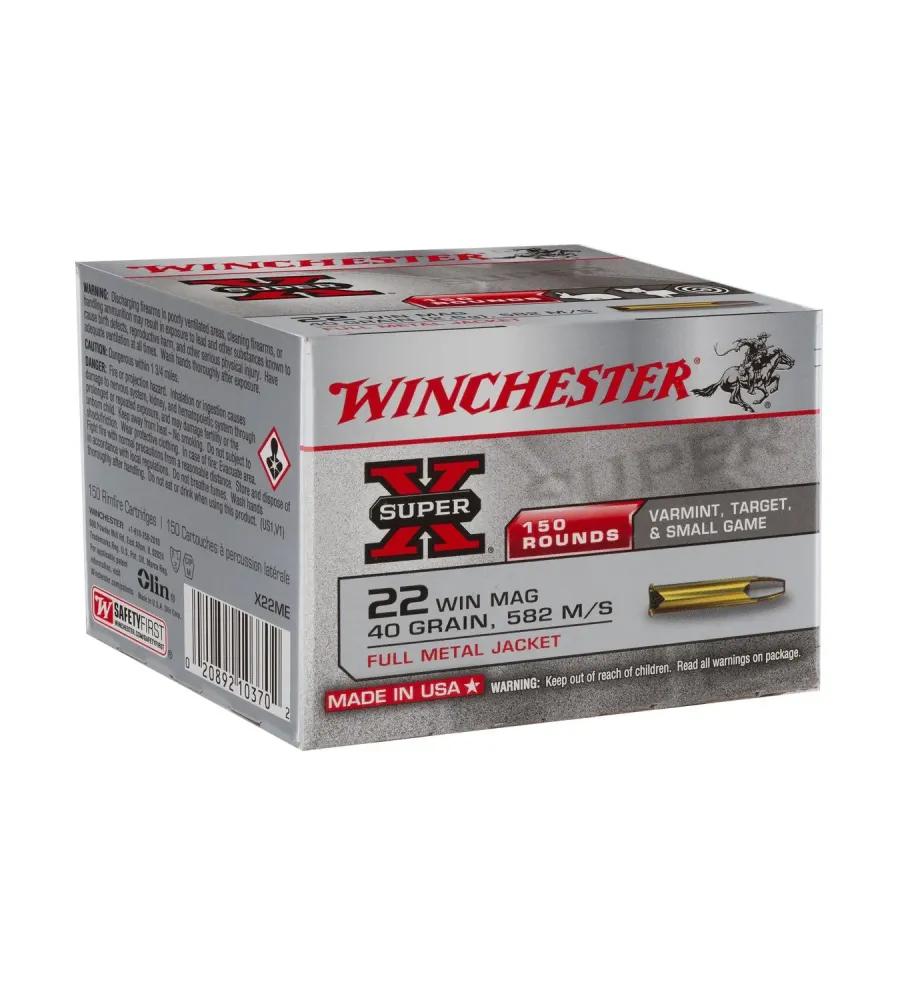 Balles Winchester Super X 40 Gr - Cal. 22 WM x150 Balles Winchester Super X 40 Gr - Cal. 22 WM x150