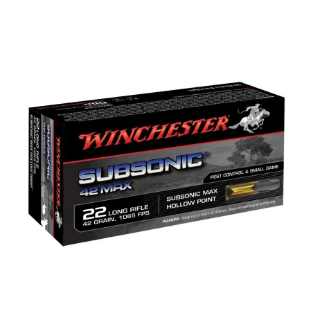 Balles Winchester Subsonic 42 Gr HP - Cal. 22 LR x50 