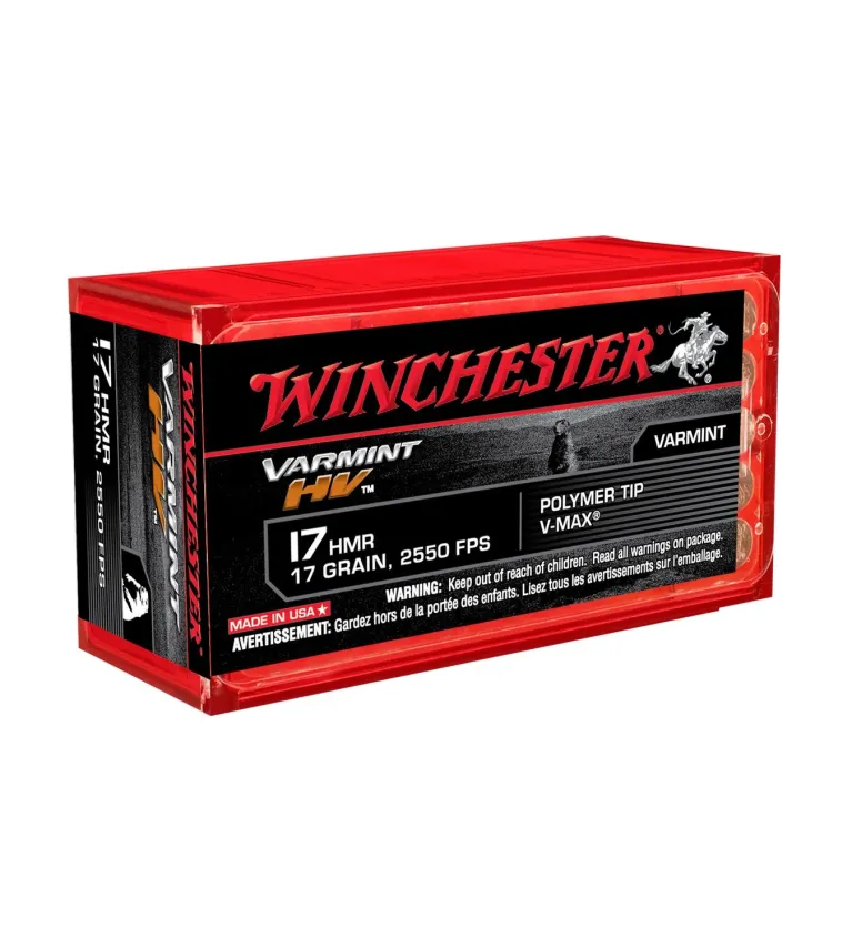 Balles Winchester Varmint HV 17 Gr V-Max - Cal. 17 HMR x50 