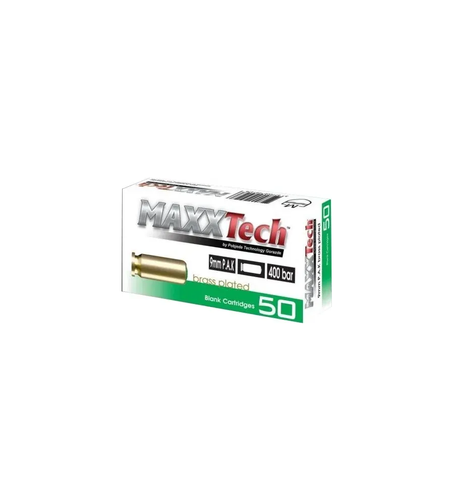 Balles à blanc Maxxtech - Cal. 9 mm x50 Balles à blanc Maxxtech - Cal. 9 mm x50