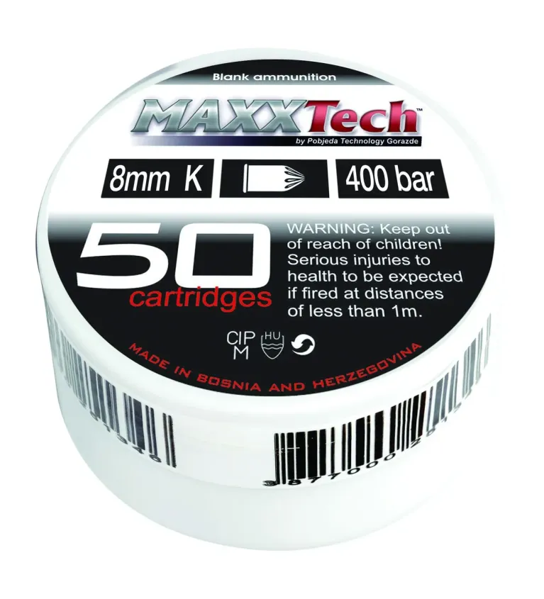 Balles à blanc Maxxtech - Cal. 8 mm 450 Bars x50 