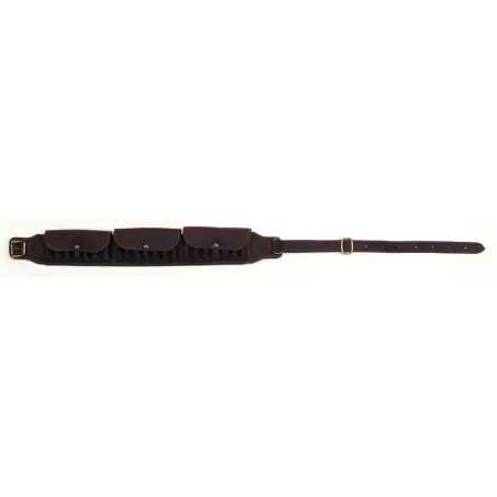 Cartouchiere 21 tubes cuir vieilli avec rabat Colombi 