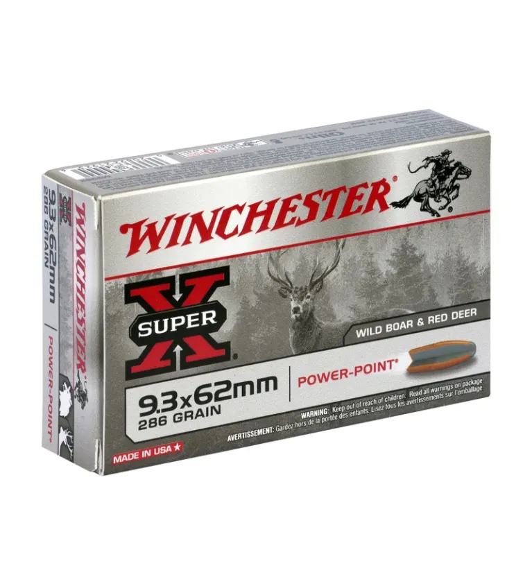 Balles Winchester Super X Power Point 286 Gr - Cal. 9,3x62 