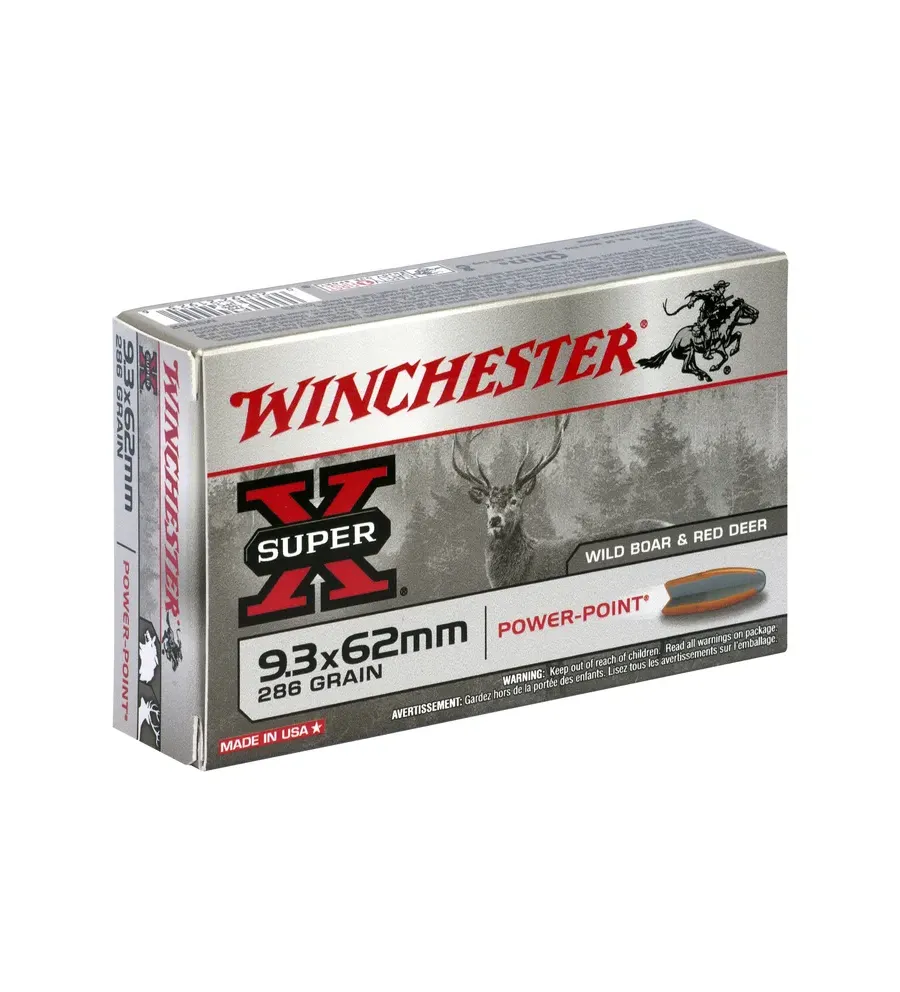 Balles Winchester Super X Power Point 286 Gr - Cal. 9,3x62 Balles Winchester Super X Power Point 286 Gr - Cal. 9,3x62