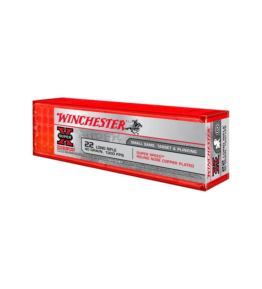 Balles Winchester Super X CP 40 Gr - Cal. 22 LR x100 Balles Winchester Super X CP 40 Gr - Cal. 22 LR x100