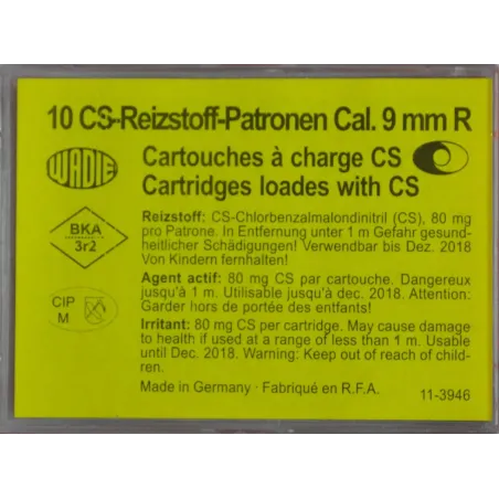 Cartouches à gaz CS - Cal. 9 mm / 380 x10 