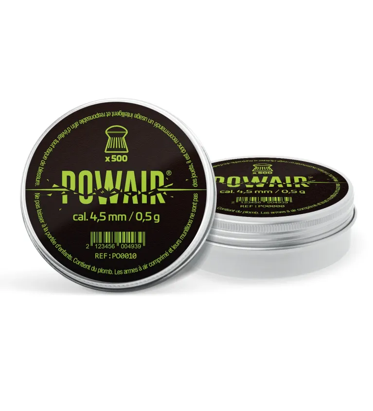 Plombs Ronds Domed Powair - Cal. 4,5 mm x500 