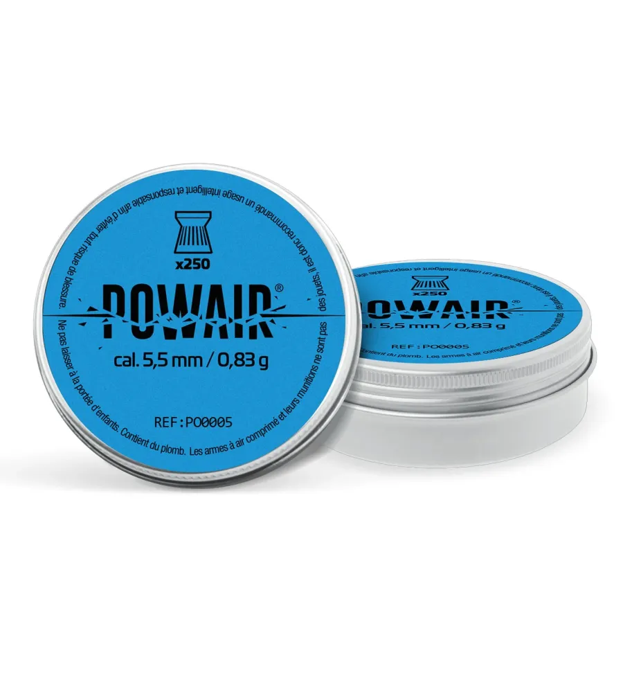 Plombs Plats Powair - Cal. 5,5 mm x250 Plombs Plats Powair - Cal. 5,5 mm x250