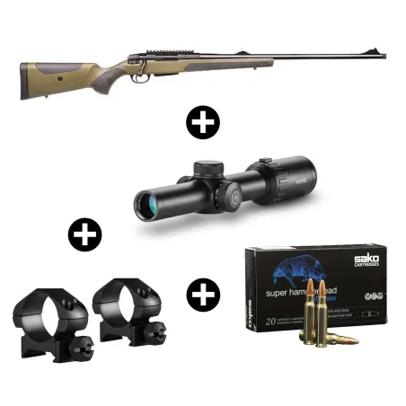 Pack battue ATA Turqua Synthétique 308 Win + Lunette Hawke 1-8x24