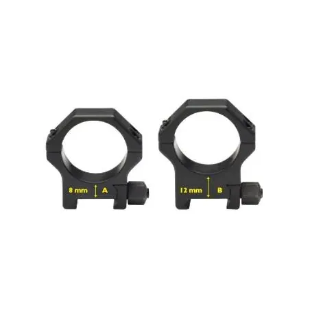 Colliers à levier pour lunette Contessa 34 mm - H 8 mm - Weaver 