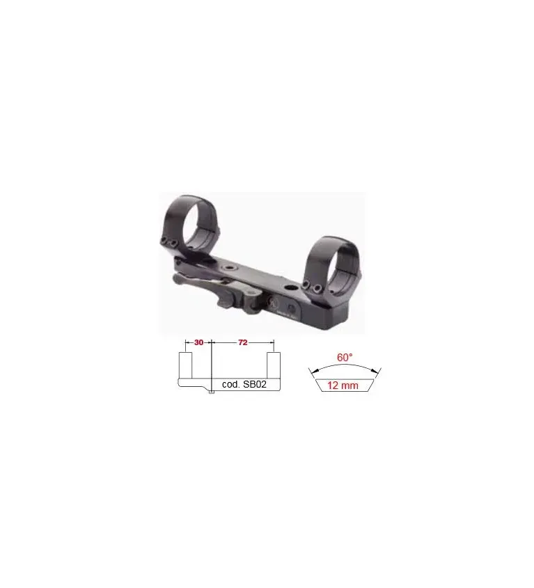Montage amovible Contessa pour rail de 12 mm - Gaucher Colliers 