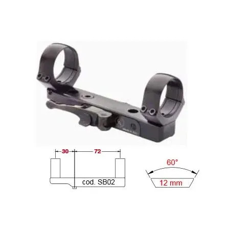 Montage amovible Contessa pour rail de 12 mm - Gaucher Colliers 