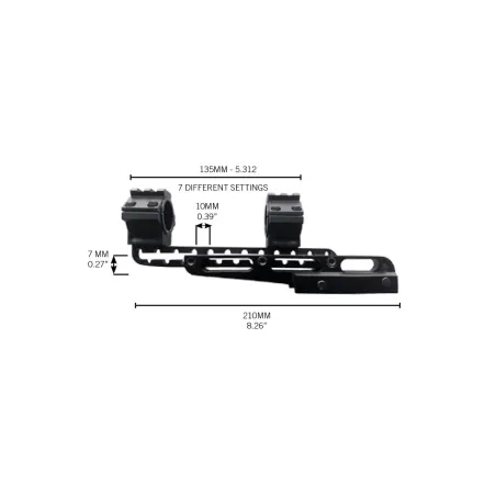 Montage monobloc Cantilever pour lunette Konus universel 25,4 & 30 mm - Rail 11/21 mm 