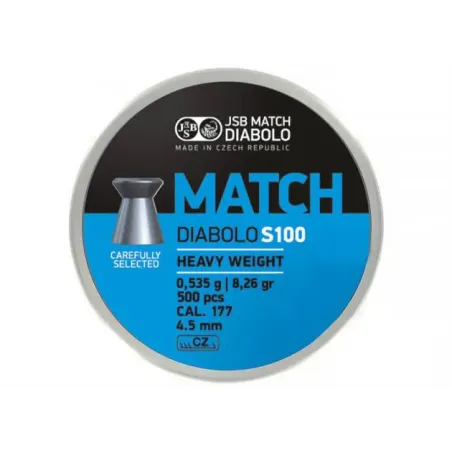 Plombs JSB Match Diabolo S100 4.5 mm 8.25 grain 