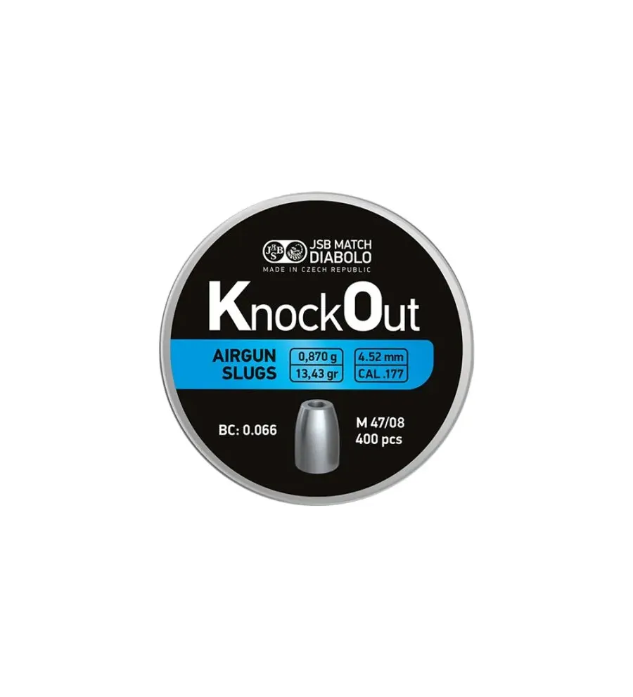 Slugs JSB Knock Out 4.5 mm HP 13.43 grain (.178) Slugs JSB Knock Out 4.5 mm HP 13.43 grain (.178)
