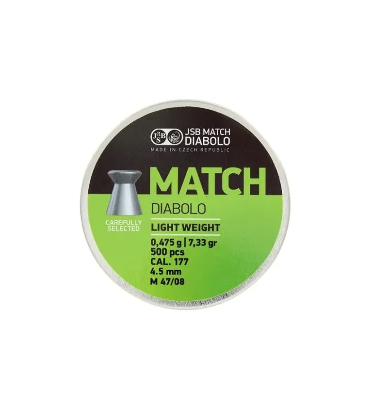 Plombs JSB Match Light Weight 4.5 mm 7.33 grain 