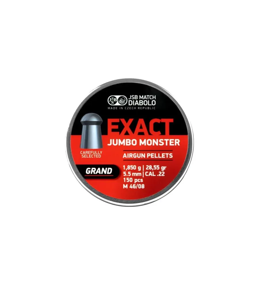 Plombs JSB Jumbo Exact Monster Grand 5.52 mm 28.55 grain Plombs JSB Jumbo Exact Monster Grand 5.52 mm 28.55 grain