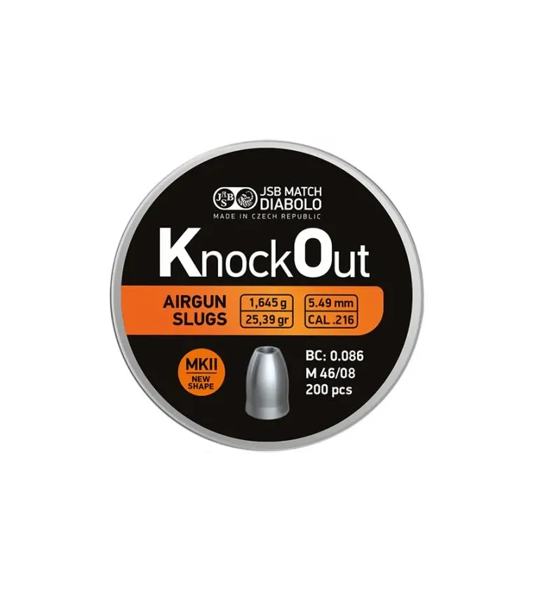 Slugs JSB Knock Out MKII 5.5 mm HP 25.39 grain (.216) 