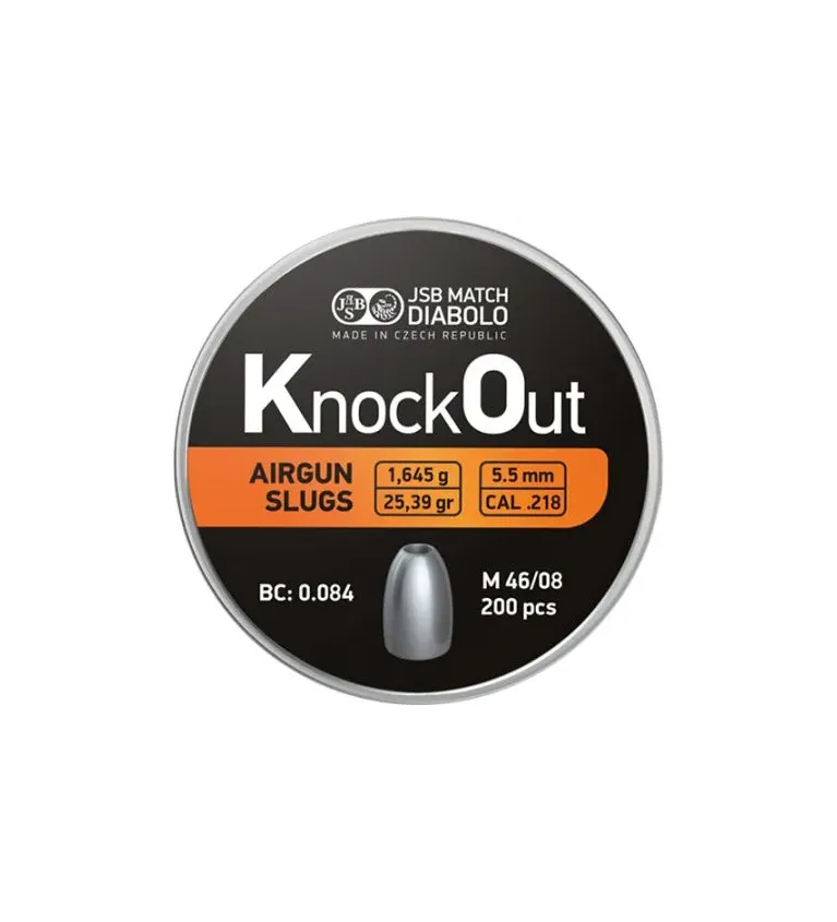 Slugs JSB Knock Out 5.5 mm HP 25.39 grain (.218) 