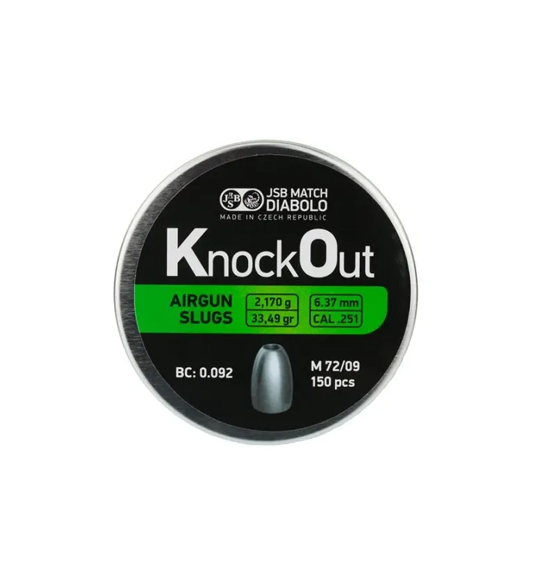 Slugs JSB Knock Out 6.37 mm HP 33.49 grain (.251) 