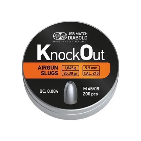 Slugs JSB Knock Out 5.5 mm HP 25.39 grain (.216) 