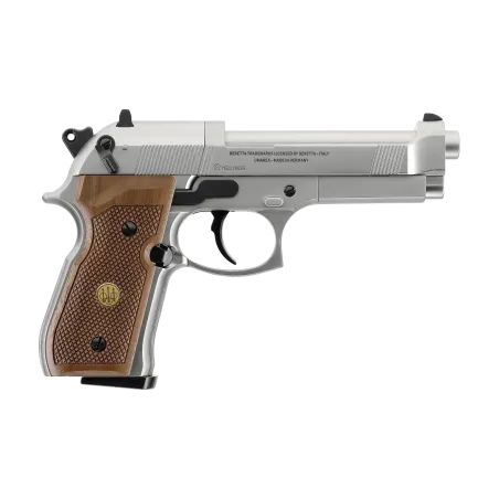Pistolet à plombs Beretta M92 FS CO2 - Cal. 4,5 mm - Nickelé/Bois 