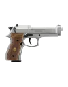 Pistolet à plombs Beretta M92 FS CO2 - Cal. 4,5 mm - Nickelé/Bois 