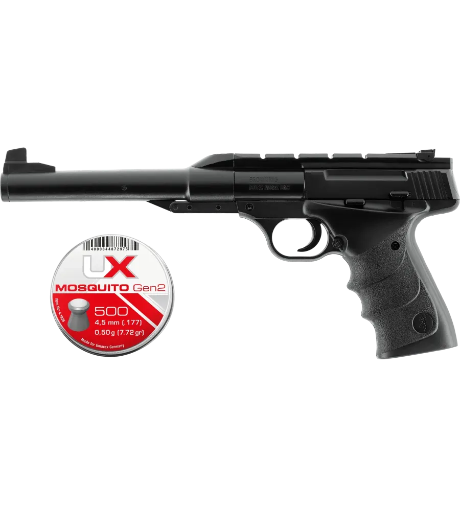 Pistolet à plombs Browning Buck Mark URX - Cal. 4,5 mm - 2 J + 500 Plombs 