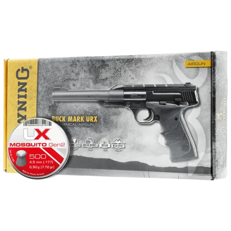 Pistolet à plombs Browning Buck Mark URX - Cal. 4,5 mm - 2 J + 500 Plombs 