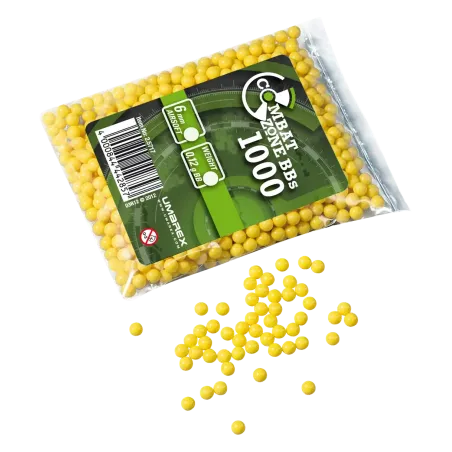 Billes pour arme BB Combat Zone - Jaune - 6 mm x1000 