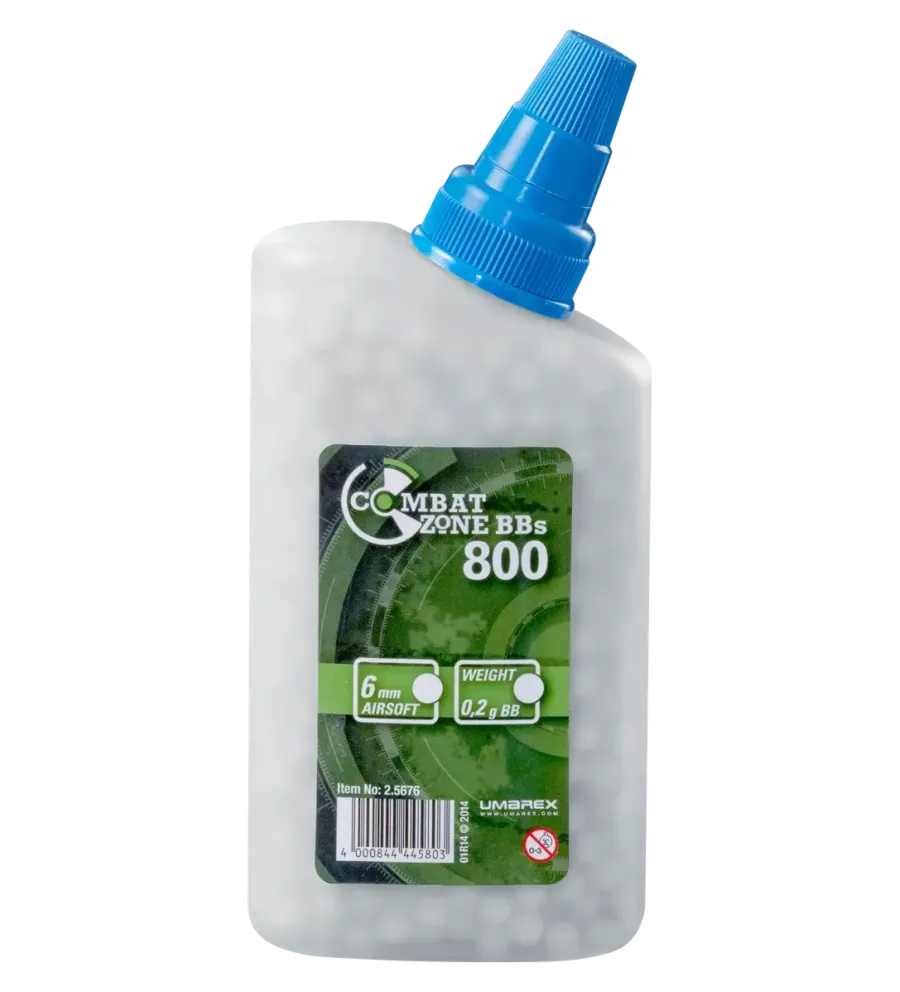 Billes pour arme BB Combat Zone - Blanche - 6 mm x800 